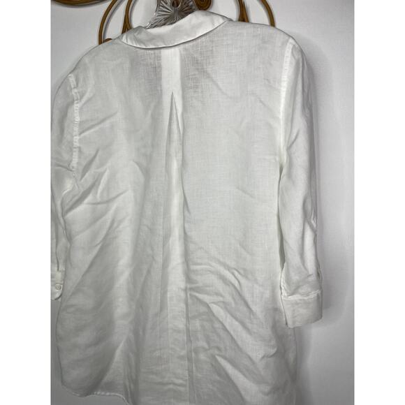 Chico's non-iron linen shirt button down M 8/10 - Picture 4 of 6